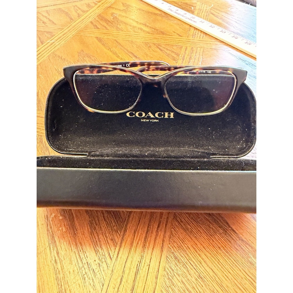 Coach Eyeglasses Frames HC6089 5120 Dark Tortoise Square Full Rim With Case